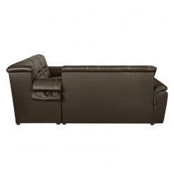 Modoform Canapé d'angle Marquette (convertible) - Angle à droite (vu de face) -Canapés Soldes Magasin ecksofa marquette mit schlaffunktion kunstleder dunkelbraun 2 sitzer davorstehend rechts 4085280