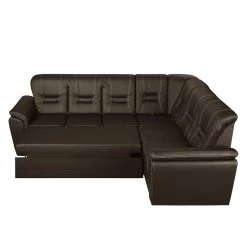 Modoform Canapé d'angle Marquette (convertible) - Angle à droite (vu de face) -Canapés Soldes Magasin ecksofa marquette mit schlaffunktion kunstleder dunkelbraun 2 sitzer davorstehend rechts 4085308