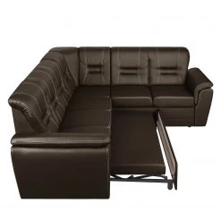 Modoform Canapé d'angle Marquette (convertible) - Angle à droite (vu de face) -Canapés Soldes Magasin ecksofa marquette mit schlaffunktion kunstleder dunkelbraun 2 sitzer davorstehend rechts 4085316