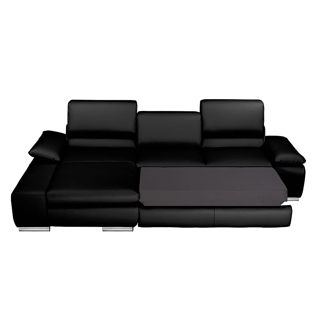 Fredriks Canapé d'angle Masca - Imitation cuir noir - Méridienne à gauche (vue de face) 2 Fredriks Canapé d'angle Masca - Imitation cuir noir - Méridienne à gauche (vue de face) – Image 2