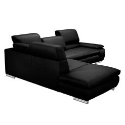 Fredriks Canapé d'angle Masca - Imitation cuir noir - Méridienne à gauche (vue de face) -Canapés Soldes Magasin ecksofa masca kunstleder schwarz ottomane davorstehend links 444648