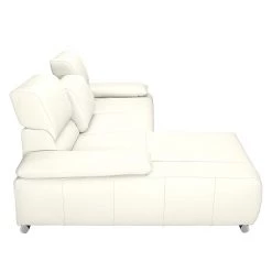 Fredriks Canapé d'angle Masca - Imitation cuir blanc - Méridienne à gauche (vue de face) -Canapés Soldes Magasin ecksofa masca kunstleder weiss longchair davorstehend links 471168