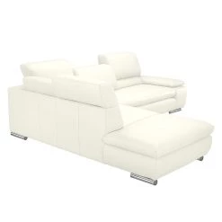 Fredriks Canapé d'angle Masca - Imitation cuir blanc - Méridienne à gauche (vue de face) -Canapés Soldes Magasin ecksofa masca kunstleder weiss ottomane davorstehend links 444765