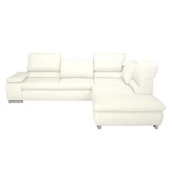Fredriks Canapé d'angle Masca - Imitation cuir blanc - Méridienne à droite (vue de face) -Canapés Soldes Magasin ecksofa masca kunstleder weiss ottomane davorstehend rechts 444747