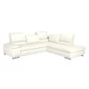 Fredriks Canapé d'angle Masca - Imitation cuir blanc - Méridienne à droite (vue de face)