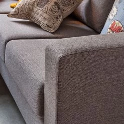 Ars Natura Canapé d'angle Masion - Tissu gris -Canapés Soldes Magasin ecksofa masion stoff anthrazit ottomane links oder rechts montierbar 565089