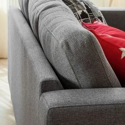 Ars Natura Canapé d'angle Masion - Tissu gris -Canapés Soldes Magasin ecksofa masion stoff anthrazit ottomane links oder rechts montierbar 581022