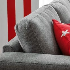 Ars Natura Canapé d'angle Masion - Tissu gris -Canapés Soldes Magasin ecksofa masion stoff anthrazit ottomane links oder rechts montierbar 581026