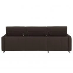 Fredriks Canapé d'angle Menfi II - Marron foncé - Méridienne courte à gauche (vue de face) -Canapés Soldes Magasin ecksofa menfi ii echtleder longchair davorstehend links dunkelbraun 3634385