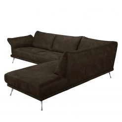 Loftscape Canapé d'angle Milan - Expresso - Méridienne longue à droite (vue de face) -Canapés Soldes Magasin ecksofa milan kunstleder ottomane davorstehend rechts espresso 3726997
