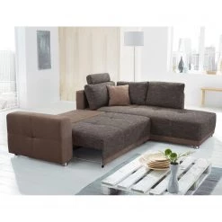 Fredriks Canapé d'angle Chuck (convertible) - Marron -Canapés Soldes Magasin ecksofa nango ii mit schlaffunktion microfaser strukturstoff ottomane beidseitig montierbar braun 2014270