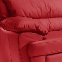 Cotta Canapé d'angle Kevin (convertible) - Cuir véritable rouge - Méridienne à Â  droite (vue de face) -Canapés Soldes Magasin ecksofa nebolo mit schlaffunktion echtleder rot ottomane davorstehend rechts 343460