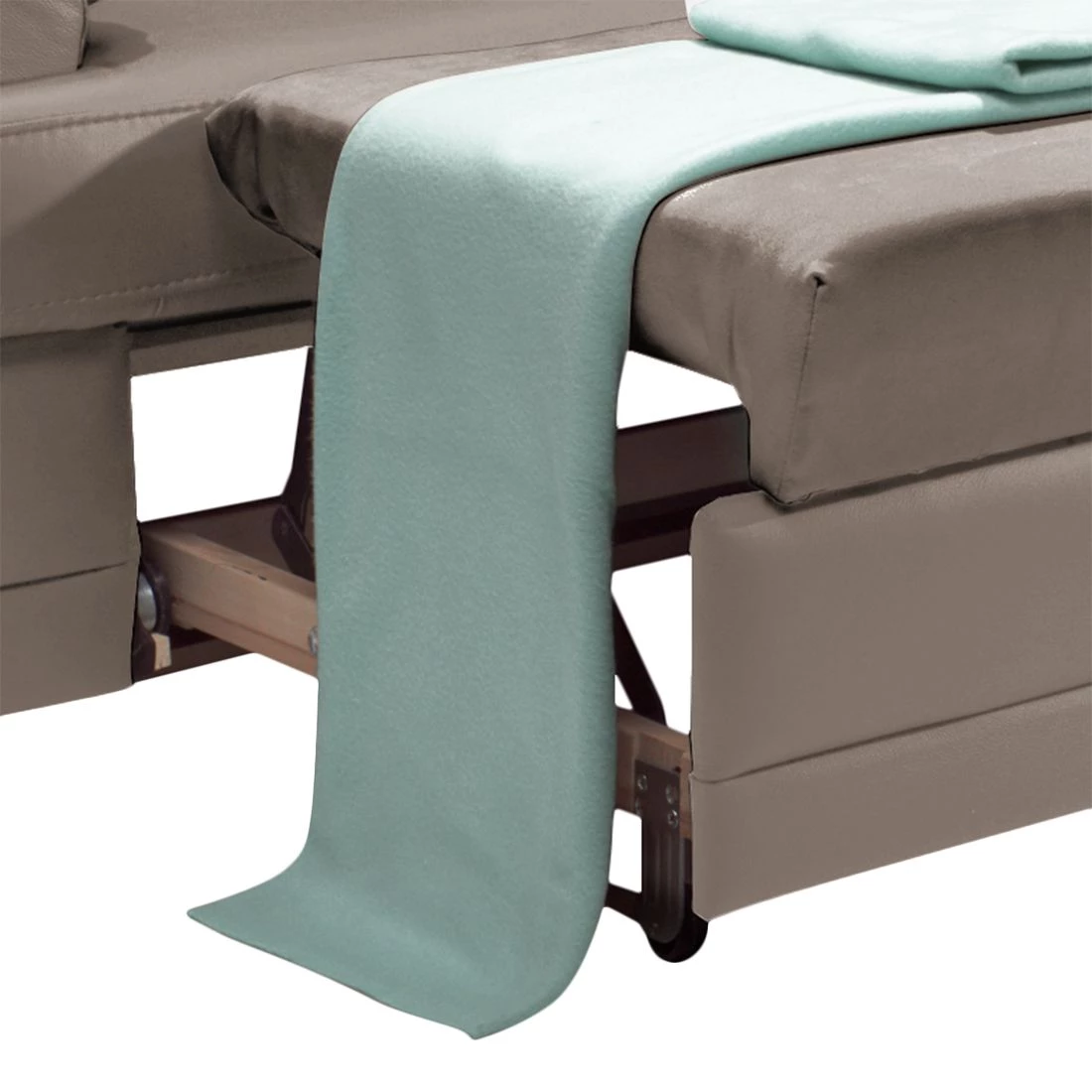 Cotta Canapé d'angle Kevin (convertible) - Cuir véritable taupe - Méridienne à Â droite (vue de face) 7 Cotta Canapé d'angle Kevin (convertible) - Cuir véritable taupe - Méridienne à Â droite (vue de face) – Image 7