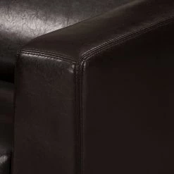 Maison Belfort Canapé d'angle Nespolo Cuir véritable - Méridienne longue à gauche (vue de face) -Canapés Soldes Magasin ecksofa nespolo echtleder dunkelbraun ottomane davorstehend links 4576784