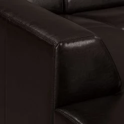 Maison Belfort Canapé d'angle Nespolo Cuir véritable - Méridienne longue à gauche (vue de face) -Canapés Soldes Magasin ecksofa nespolo echtleder dunkelbraun ottomane davorstehend links 4576792