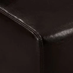 Maison Belfort Canapé d'angle Nespolo Cuir véritable - Méridienne longue à gauche (vue de face) -Canapés Soldes Magasin ecksofa nespolo echtleder dunkelbraun ottomane davorstehend links 4576796