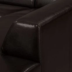 Maison Belfort Canapé Nespolo (3 places) - Cuir synthétique marron foncé -Canapés Soldes Magasin ecksofa nespolo kunstleder dunkelbraun ottomane davorstehend rechts 4576556