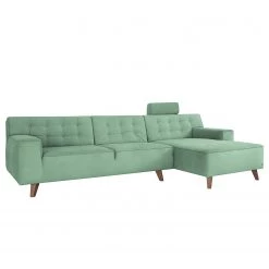Tom Tailor Canapé d’angle Nordic Chic III - Vert menthe - Méridienne courte à droite (vue de face)