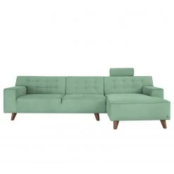 Tom Tailor Canapé d’angle Nordic Chic III - Vert menthe - Méridienne courte à droite (vue de face) -Canapés Soldes Magasin ecksofa nordic chic iii webstoff longchair davorstehend links mintgruen 4754168