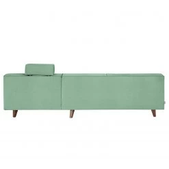 Tom Tailor Canapé d’angle Nordic Chic III - Vert menthe - Méridienne courte à droite (vue de face) -Canapés Soldes Magasin ecksofa nordic chic iii webstoff longchair davorstehend links mintgruen 4754172