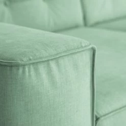 Tom Tailor Canapé d’angle Nordic Chic III - Vert menthe - Méridienne courte à droite (vue de face) -Canapés Soldes Magasin ecksofa nordic chic iii webstoff longchair davorstehend links mintgruen 4754176