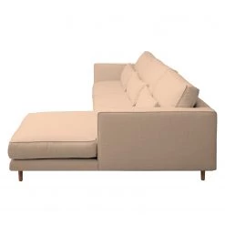 Mørteens Canapé d'angle Lacona - Couleur pastel abricot - Méridienne courte à droite (vue de face) -Canapés Soldes Magasin ecksofa oaro strukturstoff longchair davorstehend rechts pastellapricot 4369996