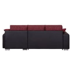 Fredriks Canapé d'angle Dulmen (convertible) - Imitation cuir / Tissu structuré Méridienne à Â  monter gauche ou droite - Noir / Rouge -Canapés Soldes Magasin ecksofa palma mit schlaffunktion kunstleder strukturstoff schwarz rot 1150946