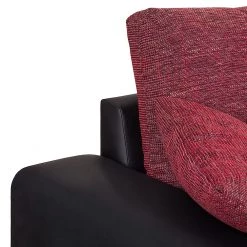 Fredriks Canapé d'angle Dulmen (convertible) - Imitation cuir / Tissu structuré Méridienne à Â  monter gauche ou droite - Noir / Rouge -Canapés Soldes Magasin ecksofa palma mit schlaffunktion kunstleder strukturstoff schwarz rot 1150962