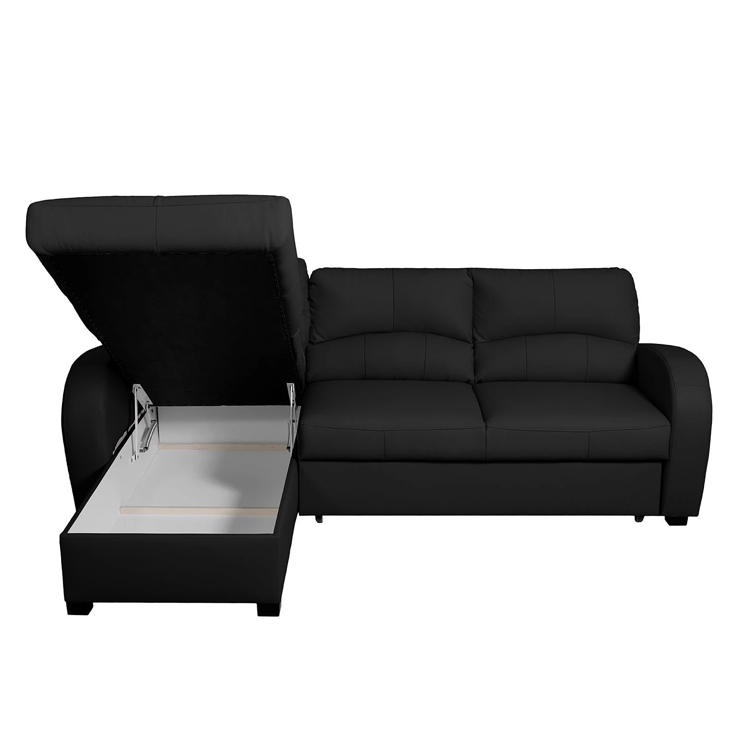 Modoform Canapé d'angle Parilla (convertible) - Noir - Largeur : 229 cm - Méridienne courte à gauche (vue de face) 9 Modoform Canapé d'angle Parilla (convertible) - Noir - Largeur : 229 cm - Méridienne courte à gauche (vue de face) – Image 9