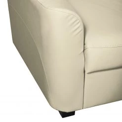 Canapé d'angle Parilla (convertible) - Ecru - Méridienne courte à droite (vue de face) -Canapés Soldes Magasin ecksofa parilla mit schlaffunktion kunstleder longchair davorstehend rechts ecru 5071104
