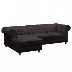 Maison Belfort Canapé d'angle Pintano - Anthracite - Méridienne longue à gauche (vue de face) -Canapés Soldes Magasin ecksofa pintano webstoff anthrazit 4896724