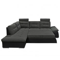 Fredriks Canapé d'angle Puntiro (convertible) - Cuir synthétique Lilo / Tissu structuré Satur: Noit / Anthracite - Méridienne longue à gauche (vue de face) 17 Fredriks Canapé d'angle Puntiro (convertible) - Cuir synthétique Lilo / Tissu structuré Satur: Noit / Anthracite - Méridienne longue à gauche (vue de face) -Canapés Soldes Magasin ecksofa puntiro mit schlaffunktion kunstleder webstoff longchair davorstehend links 4376348