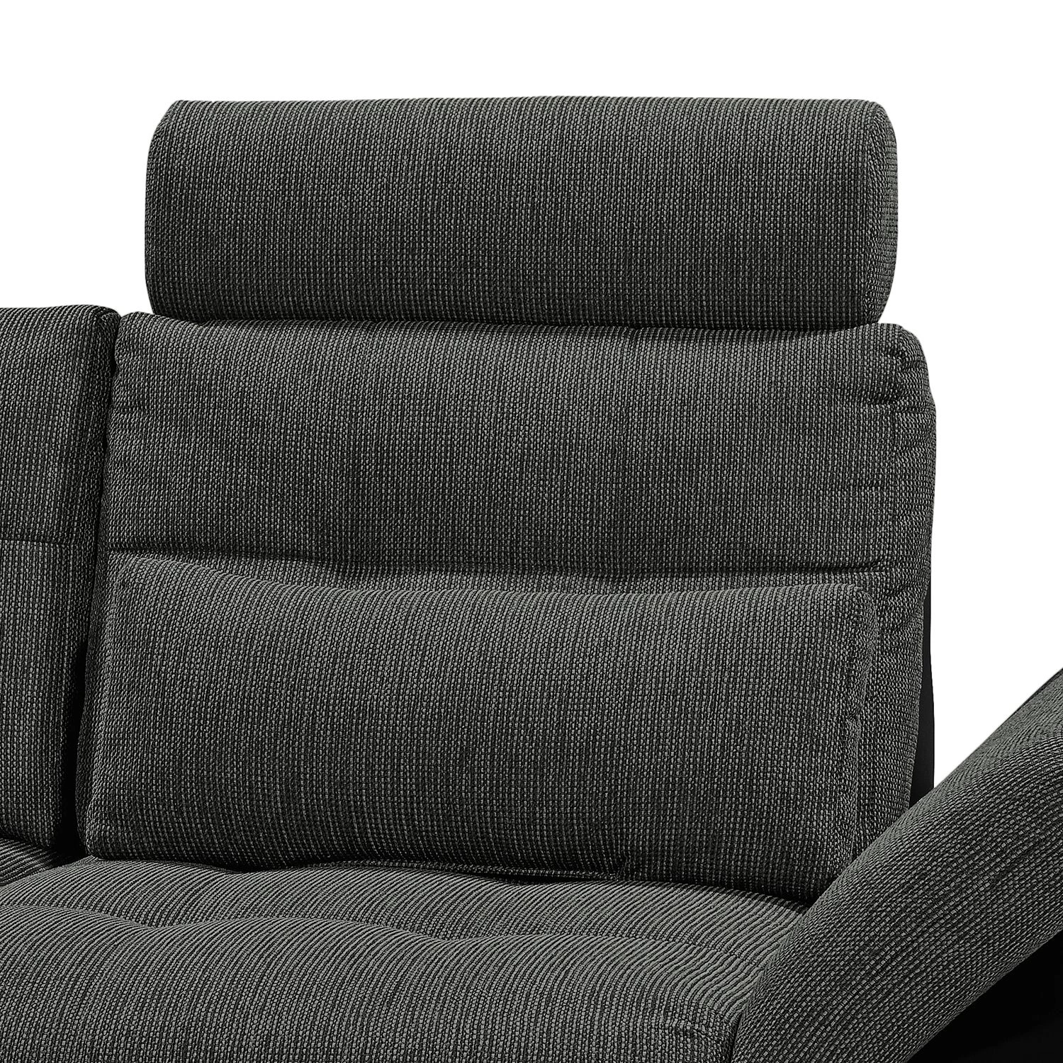 Fredriks Canapé d'angle Puntiro (convertible) - Cuir synthétique Lilo / Tissu structuré Satur: Noit / Anthracite - Méridienne longue à gauche (vue de face) 10 Fredriks Canapé d'angle Puntiro (convertible) - Cuir synthétique Lilo / Tissu structuré Satur: Noit / Anthracite - Méridienne longue à gauche (vue de face) – Image 10