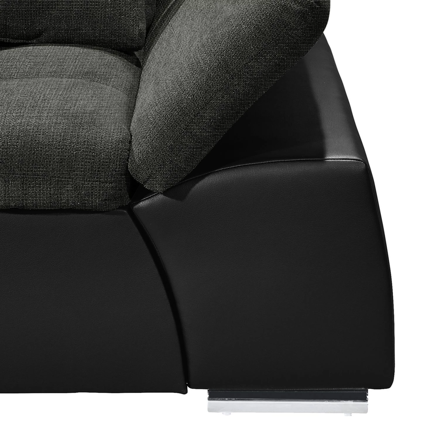 Fredriks Canapé d'angle Puntiro (convertible) - Cuir synthétique Lilo / Tissu structuré Satur: Noit / Anthracite 6 Fredriks Canapé d'angle Puntiro (convertible) - Cuir synthétique Lilo / Tissu structuré Satur: Noit / Anthracite – Image 6