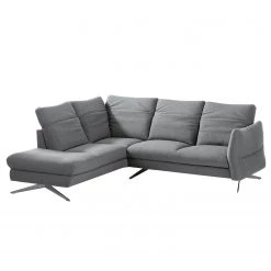 Loftscape Canapé d'angle Radway - Granit - Méridienne longue à gauche (vue de face) -Canapés Soldes Magasin ecksofa radway flachgewebe ottomane davorstehend links granit 4971432