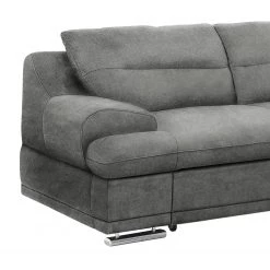 Cotta Canapé d'angle Rollin - Gris clair - Méridienne longue à droite (vue de face) - Sans fonction -Canapés Soldes Magasin ecksofa rollin microfaser ottomane davorstehend rechts ohne schlaffunktion hellgrau 4729112