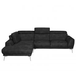 Loftscape Canapé d'angle Ryley - Noir - Méridienne courte à gauche (vue de face) -Canapés Soldes Magasin ecksofa ryley kunstleder longchair davorstehend links schwarz 4522300