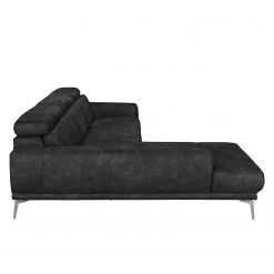 Loftscape Canapé d'angle Ryley - Noir - Méridienne courte à gauche (vue de face) -Canapés Soldes Magasin ecksofa ryley kunstleder longchair davorstehend links schwarz 4522304