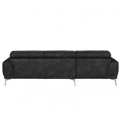 Loftscape Canapé d'angle Ryley - Noir - Méridienne courte à gauche (vue de face) -Canapés Soldes Magasin ecksofa ryley kunstleder longchair davorstehend links schwarz 4522316