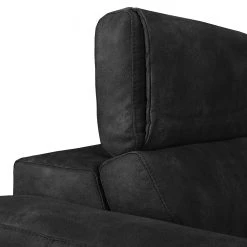 Loftscape Canapé d'angle Ryley - Noir - Méridienne courte à gauche (vue de face) -Canapés Soldes Magasin ecksofa ryley kunstleder longchair davorstehend links schwarz 4522324