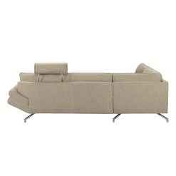 Loftscape Canapé d'angle Sharon - Tissu beige - Méridienne à gauche (vue de face) - 2 appuis-tête -Canapés Soldes Magasin ecksofa sharon webstoff beige ottomane davorstehend links 414064