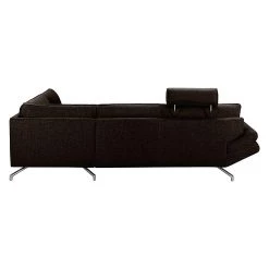 Loftscape Canapé d'angle Sharon - Tissu marron - noir - Méridienne à droite (vue de face) - 2 appuis-tête -Canapés Soldes Magasin ecksofa sharon webstoff braun schwarz ottomane davorstehend rechts 414162