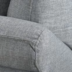 Loftscape Canapé d'angle Sharon - Tissu gris - Méridienne à gauche (vue de face) - 2 appuis-tête -Canapés Soldes Magasin ecksofa sharon webstoff grau ottomane davorstehend links 414295