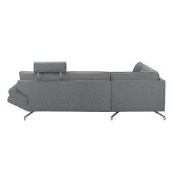 Loftscape Canapé d'angle Sharon - Tissu gris - Méridienne à gauche (vue de face) - 2 appuis-tête -Canapés Soldes Magasin ecksofa sharon webstoff grau ottomane davorstehend links 414299