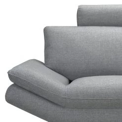 Loftscape Canapé d'angle Sharon - Tissu gris - Méridienne à droite (vue de face) - 2 appuis-tête -Canapés Soldes Magasin ecksofa sharon webstoff grau ottomane davorstehend rechts 414268