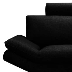 Loftscape Canapé d'angle Sharon - Tissu noir - Méridienne à droite (vue de face) - 2 appuis-tête -Canapés Soldes Magasin ecksofa sharon webstoff schwarz ottomane davorstehend rechts 414103