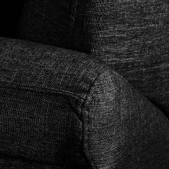 Loftscape Canapé d'angle Sharon - Tissu noir - Méridienne à droite (vue de face) - 2 appuis-tête -Canapés Soldes Magasin ecksofa sharon webstoff schwarz ottomane davorstehend rechts 414152