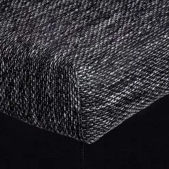 Fredriks Canapé d'angle Sibenik - Méridienne courte à droite (vue de face) - Avec repose-pieds -Canapés Soldes Magasin ecksofa sibenik mit hocker kunstleder schwarz strukturstoff schwarz grau ottomane davorstehend rechts 399280