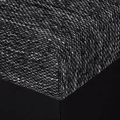 Fredriks Canapé d'angle Sibenik - Méridienne courte à droite (vue de face) - Avec repose-pieds -Canapés Soldes Magasin ecksofa sibenik mit hocker kunstleder schwarz strukturstoff schwarz grau ottomane davorstehend rechts 399282