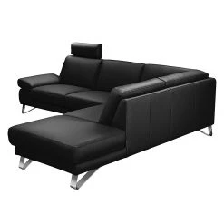 Loftscape Canapé d'angle Silvano - Avec appui-tête -Canapés Soldes Magasin ecksofa silvano echtleder schwarz ottomane davorstehend rechts 444107